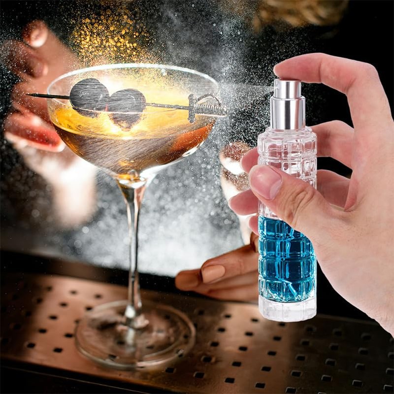 Luxshiny 2Pcs Bitter Essence Spray Bottle: 30Ml Glass Cocktail Atomizer