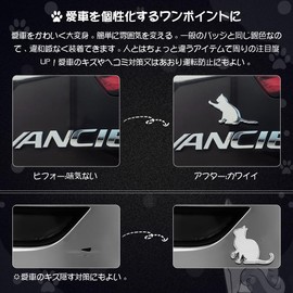 Futwod Sticker Cat Paw Car Emblem 3D Metal Accessories Car Bike Bicycle Badge Cute Cat Funny Animal Car Sticker Sticker Sticker Waterproof Metal Silver Hand Play Cat Looking Up Cat Set of 6