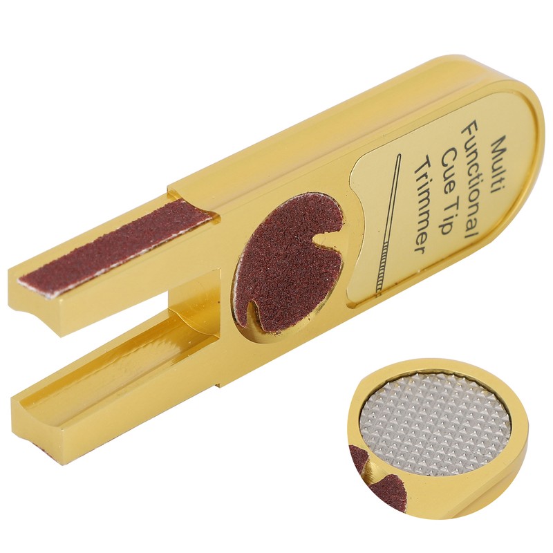 Compact Billiards Pool Cue Tip Shaper Polisher Burnisher Trimmers Multifunctional