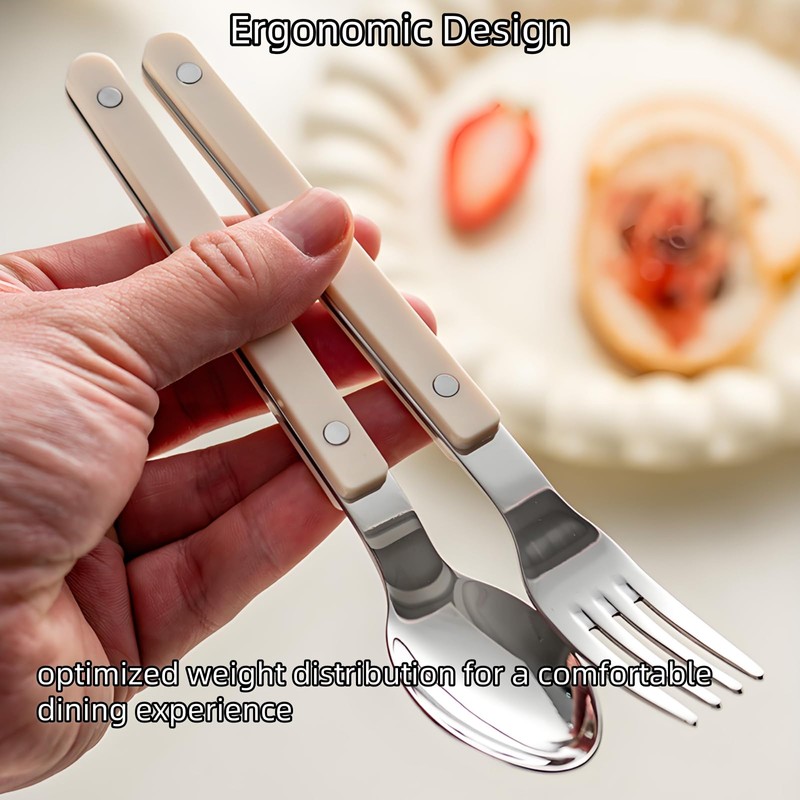 White Silverware Set 10 Piece Flatware Cutlery Set Service for