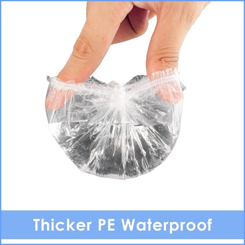 120 Pack Disposable Waterproof Plastic Ear Covers for Bathing, Hair