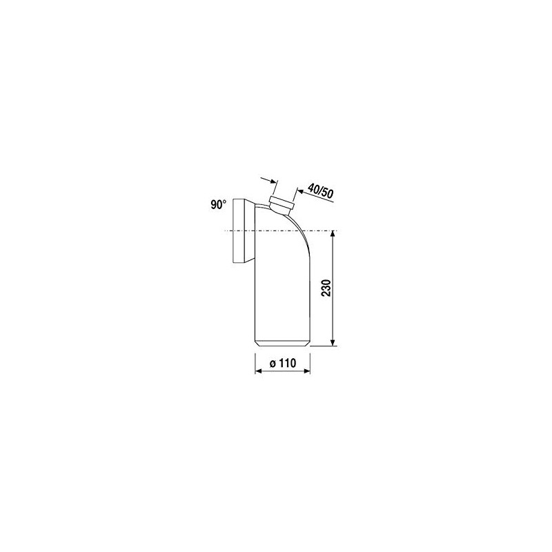 Sanit DN100 Toilet Connection Elbow 90° White Connector Top DN50