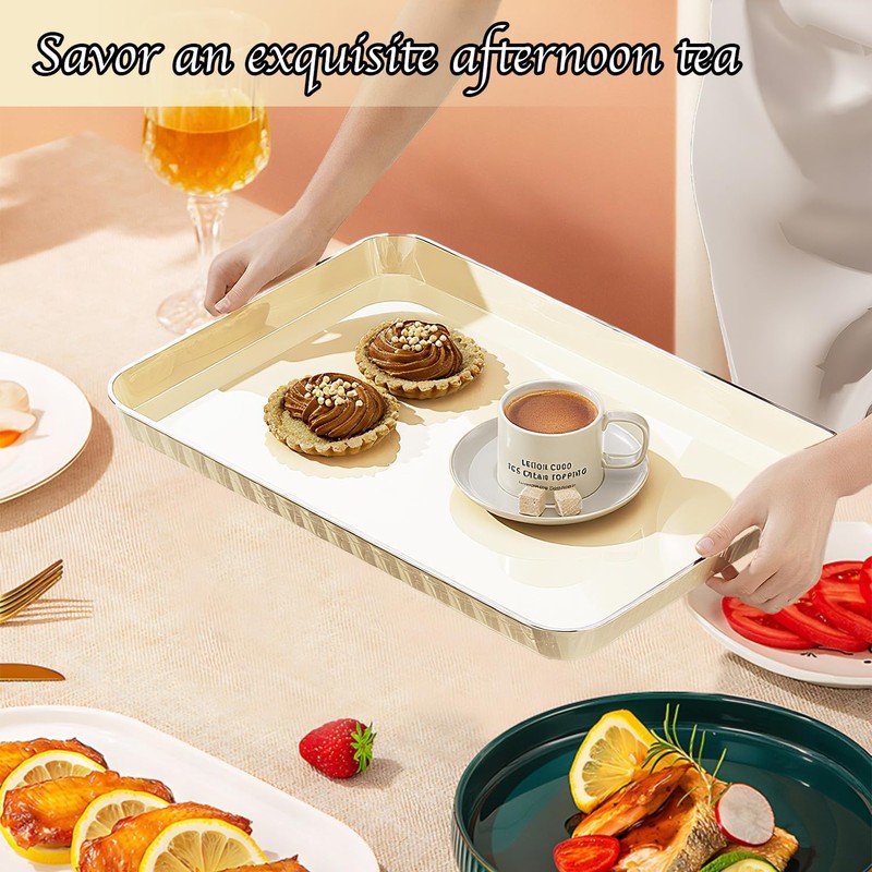 Serving Tray,6 Pack Plastic Serving Trays Food Tray Serving Platter,