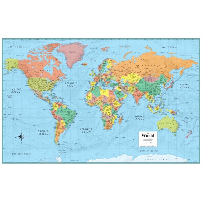 RMC Classic United States USA and World Wall Map Set