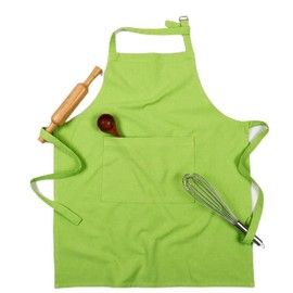 Quality Home Textiles 100% Cotton Kitchen Apron With An Adjustable Neck & Visible Center Pocket With Long Ties For Women | Men | Chef |1 Piece (65 x 80cm) (Apple Green)