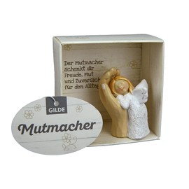 GILDE Mutmacher Guardian Angel in Protective Hand 5.0 x 4.0 cm Child in Hand in Beautiful Packaging with Saying