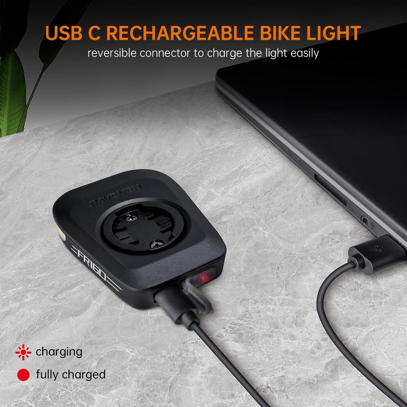 RAVEMEN FR160 Bicycle Light Compatible with Garmin/COOSPO/XOSS (Wahoo with QTM01)