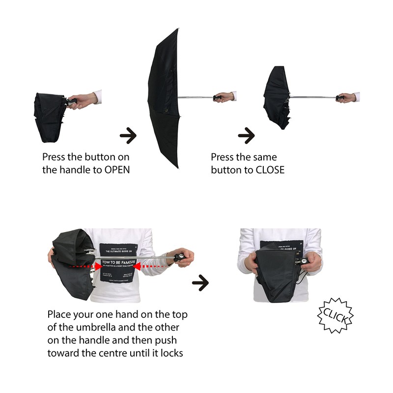 SMATI Umbrella Pocket Umbrella Stormproof – Automatic Open/Close, Compact, Windproof,