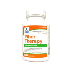 Quality Choice Fiber Therapy Caplets, 100 Count Gentle Fiber Laxative with Methylcellulose for Constipation Relief, Regularity Support, Gluten-Free, Non-Allergenic, Gentle & Effective