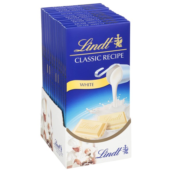 Lindt CLASSIC RECIPE White Chocolate Bar, White Chocolate Candy, 4.4 oz. (12 Pack)