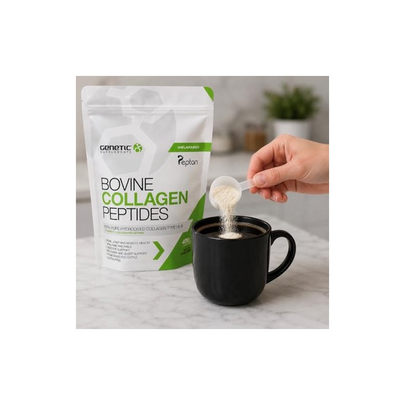 Genetic Supplements Bovine Collagen Peptides Powder, Unflavoured, 400g