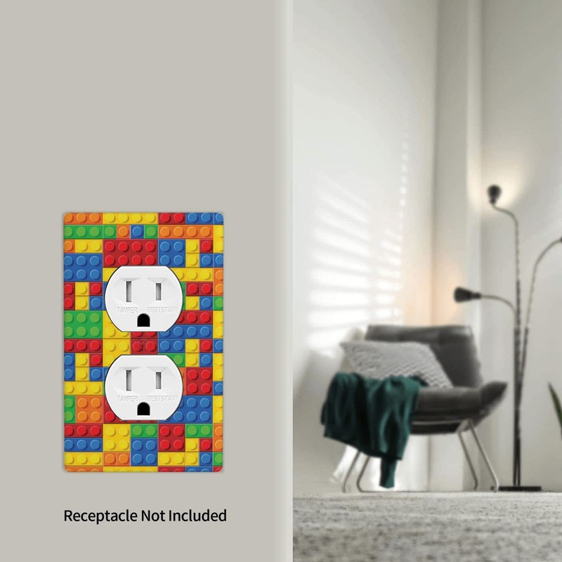 Colorful Bricks Wall Plates Outlet Light Switch Plate Cover