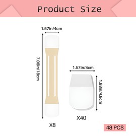 XdealCozyxc 48 Pcs Face Lift Tape Invisible, Seamless Waterproof Neck Tapes for Daily Lifting Sagging Skin Firming Face Double Chin