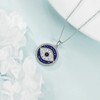 AXELUNA Evil Eye Pendant Necklace for Women 925 Sterling Silver