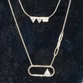 French connection rose gold crystal 2 strand necklace NWT