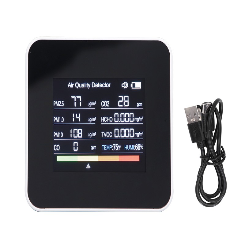 Air Quality Meter PM2.5 PM10 HCHO TVOC CO CO2 Detector