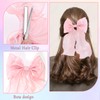 3 Pcs Pink Hair Bow Mesh Hairs Bow Clips for