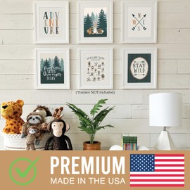 Hadley Designs 6 Reversible 8x10 Woodland Nursery Decor For Boys Prints, Baby Boy Nursery Decor, Woodland Wall Decor Baby Shower Decorations, Woodland Creatures Nursery Wall Art Decor