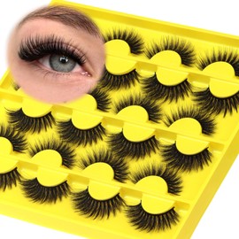 Veleasha Lashes Wispy Eyelashes 12 Pairs Natural Look False Eyelashes 100% Handmade Soft Lashes Strips (Dopamine Yellow)