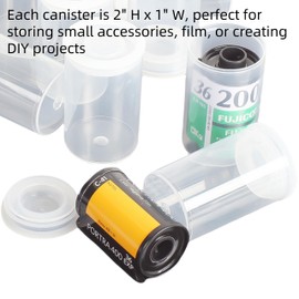 Film Canisters with Caps for Rockets and Effervescent Tablet Science Experiments – 50 Pcs 35mm Empty Plastic Containers, 2" H x 1" W – Ideal for Film Developing, Roll Cases, Small Accessories Storage