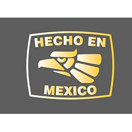Hecho En Mexico Made in Mexco Funny Decal Sticker JDM for Car SUV Truck Race (Gold)