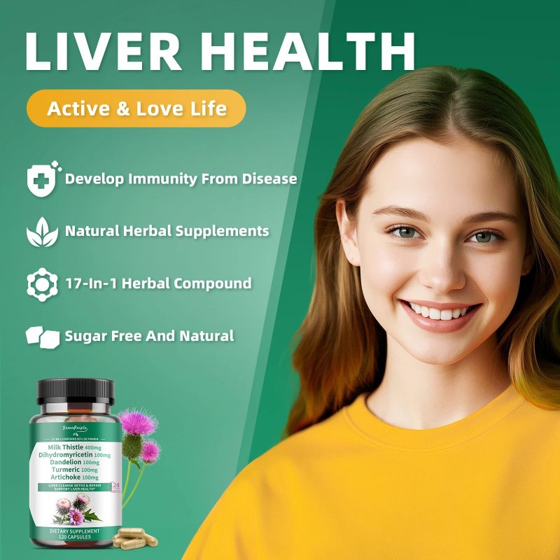 Alliwise Liver Detox and Cleanse Supplement 17-IN-1 Herbal Extract Capsules,Milk