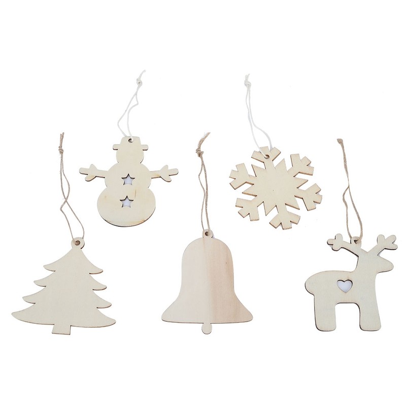 Innovative DIY Wooden Pendant Hanging Ornaments Crafts for Home Christmas