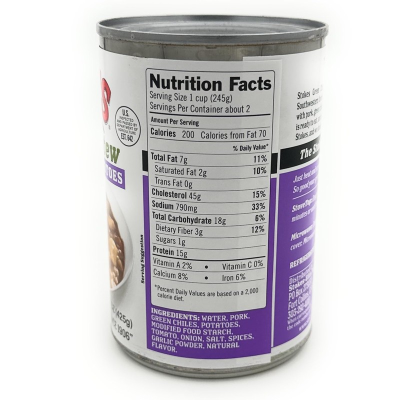 Stokes Green Chile Stew with Pork and Potatoes Pack of