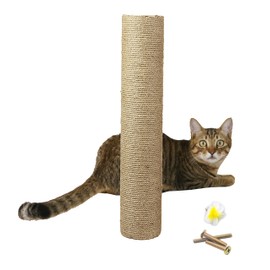 24inch Natural Wood Sisal Cat Scratching Post Replacement Pole Part for Tower Climbing Scratcher Large 3.54" Dia,DIY Cat Tree Pole Toy Extension Spare Post