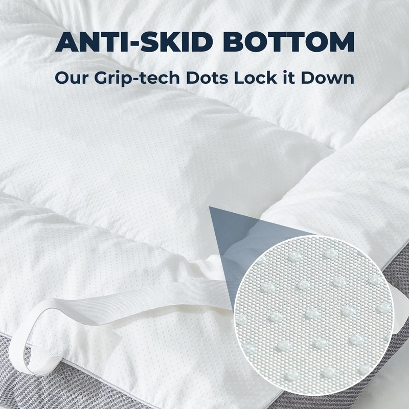 HYPREST 4 Inch Twin XL Mattress Topper Cotton,Shredded Memory Foam