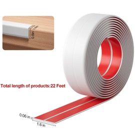 Umedol 22 Feet Wall Corner Protector Trim Molding 1.57 in Width White Peel and Stick Molding 90° Inside & Outside Corner Guards & Caulk Strip Trim for Wall Edge Corner, Floor Window Door Ceiling.