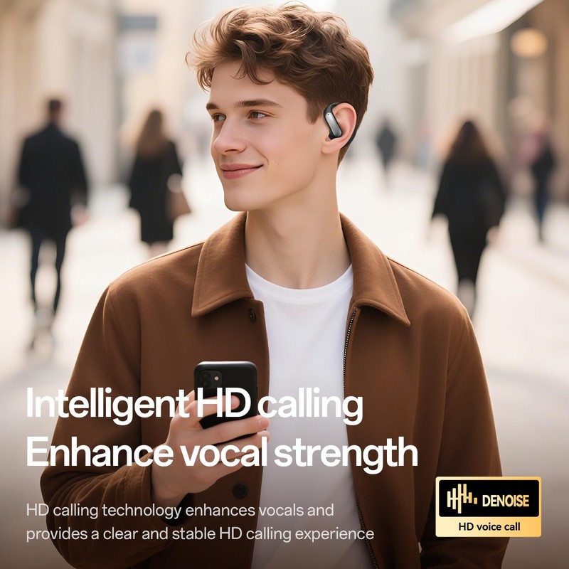 TINGER Open Ear Bluetooth Headphones 5.4 - IPX5 Waterproof Wireless