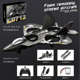 RC Plane 2.4Ghz Foam Remote Control Airplanes Helicopter Quadcopter for Kids Toys,Spinning Drone,Gravity Sensing,Stunt Roll,Cool Light,Gifts for Kids - Color: black