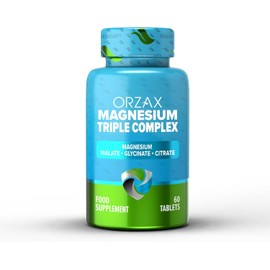 ORZAX Magnesium Glycinate, Citrate, Malate - 200 mg of Triple Complex Magnesium for Muscles, Nerves, & Energy - Leg Cramps, Calm & Sleep Supplement (60 Tablets)