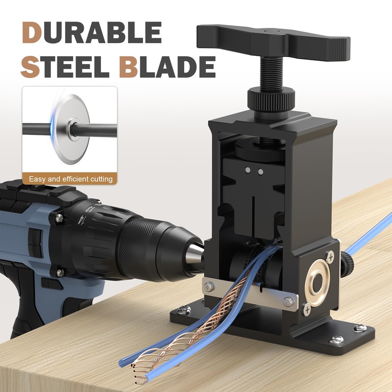YehgoMade Adjustable Wire Stripper Machine Upgraded Drill-powered Stripper Automatically Strips