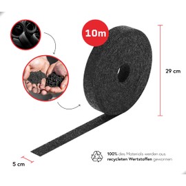 BAUHELD® Patio Pads on Roll 10,000 x 50 x 3 mm [Made in Germany] Sturdy Building Protection Mat Made of Rubber Granules - As Underlay Panels for Patio Tiles, WPC Patio Floorboards, Stilt Bearings,