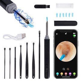 Ear Wax Removal with Camera, Earwax Remover Tool,1080 HD Wireless Ear Otoscope with 6 LED Lights Ear Wax Removal Kit for iPhone, iPad & Android Smart Phone