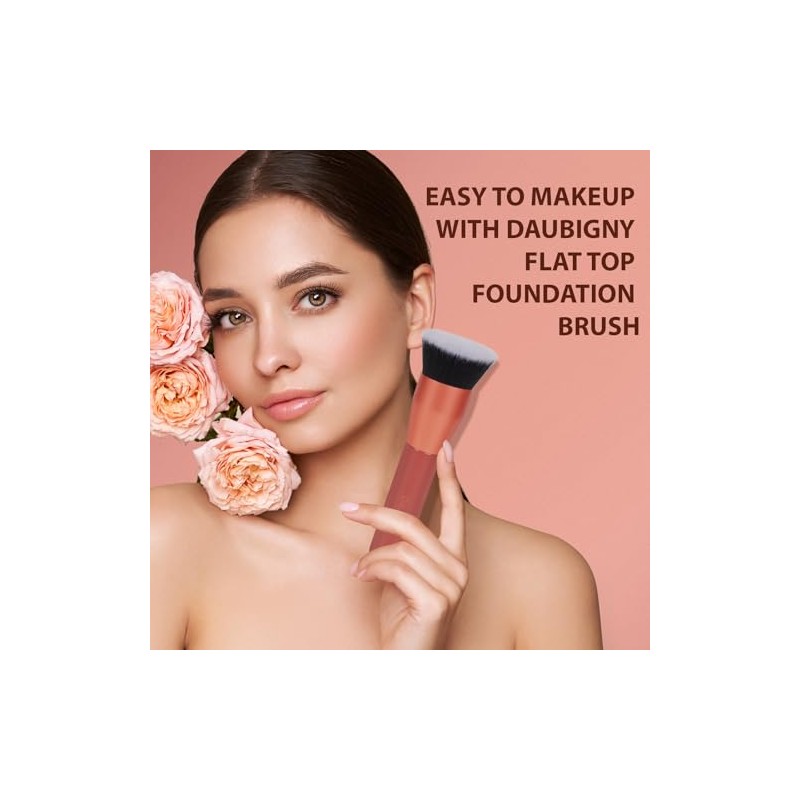 Daubigny Brocha Base Maquillaje Diámetro Superior Líquido Prémium Plana Profesional