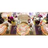 Caspari Gilded Porcelain Coral Dinner Plates - 8 Per Package