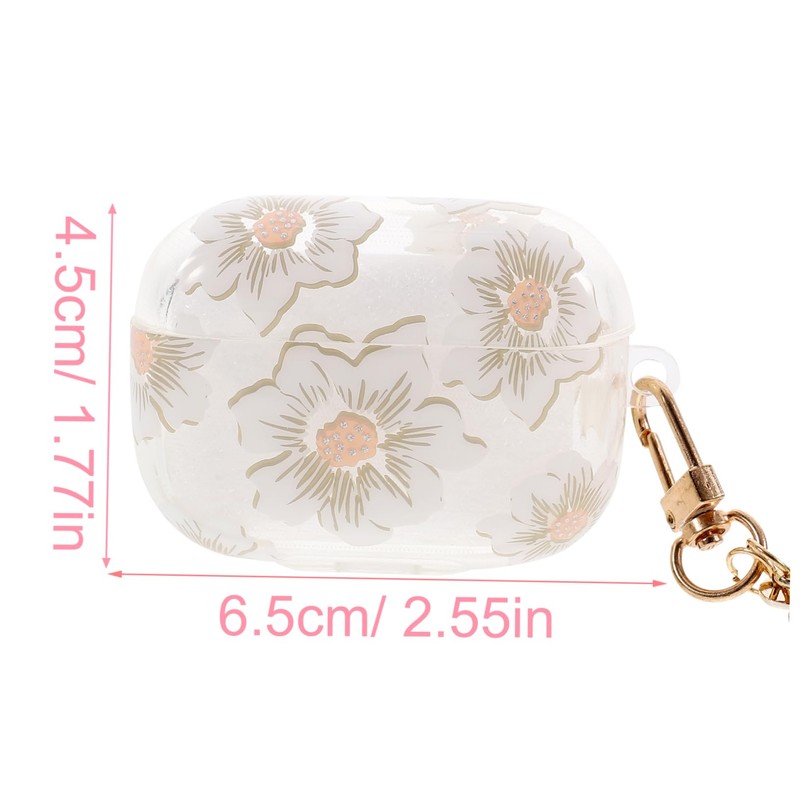 TEHAUX Earphone Case TPU Shell Scratch-Drop Stylish Floral Pattern High