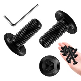 20Pcs M6 Bolt M6 x 16mm Flat Head Socket Cap Screw Bolts, Allen Socket Drive M6 Screws Assortment, Stainless Steel Bolts Black Oxide M6x1.0 Bolt by Marysino
