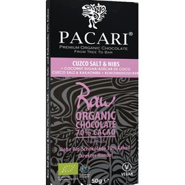 Pacari Salt & Nibs Raw Chocolate Bar - 1.76oz. 50g.