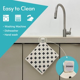 Eulnars 8-Pack Reusable Paper Towels, Swedish Dish Cloth with 3 Clips, 9 Classified Labels, Quick Drying, Washable Dish Cloths, Super Absorbent Kitchen Towels, Odorless