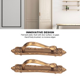 Heavy Duty Antique Barn Door Handle Set of 2, Large Rustic Carved Door Pull, for Gates Garages Sheds, Black Powder Coated Finish