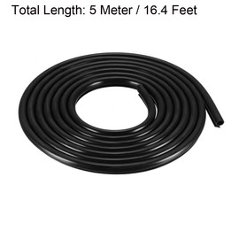 uxcell T-Slot Mount Window Weatherstrip Seal 7mm Bulb Bubble for 5mm Slot 5 Meters Long Black