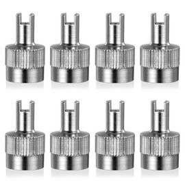 sdhiiolp Pack of 8 Valve Caps Car Valve with Key Car Metal Caps Valve Extractor Car Valve Caps Dust Caps Made of Tyre Valve Caps Slot Head Valve Screwdriver Tool for Motorcycle Bicycle