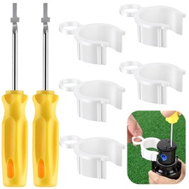 Gulfmew 7 Pack Sprinkler Head Tool Kit Compatible with Hunter PGP I-20 RainBird Sprinkler Head – Includes 2 Rotor Adjustment Tool & 5 Nozzle Insertion Collars for Lawn Irrigation Repair & Maintenance