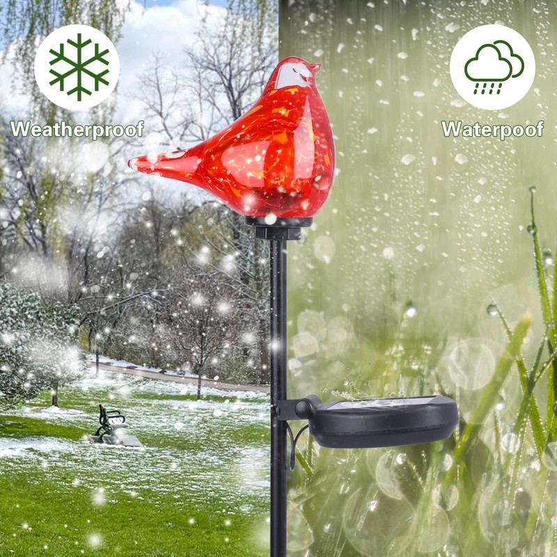 Afirst Solar Outdoor Lights Decorative - Solar Garden Stake Lights