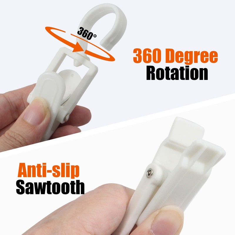 Kyuionty 12 Pcs Plastic Swivel Hanging Hooks Super Strong Rotating