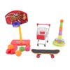 4pcs Bird Training Toys Interactive Fun Basketball Skateboard Trolley Parrot
